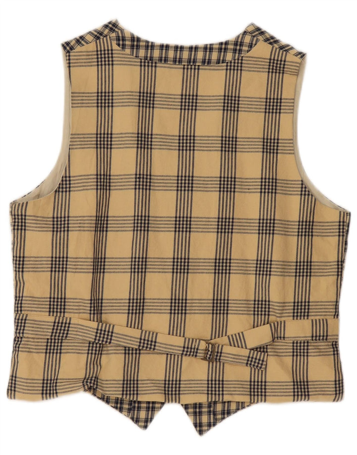 Ingro Rose Womens Waistcoat IT 44 Medium Beige Check Cotton