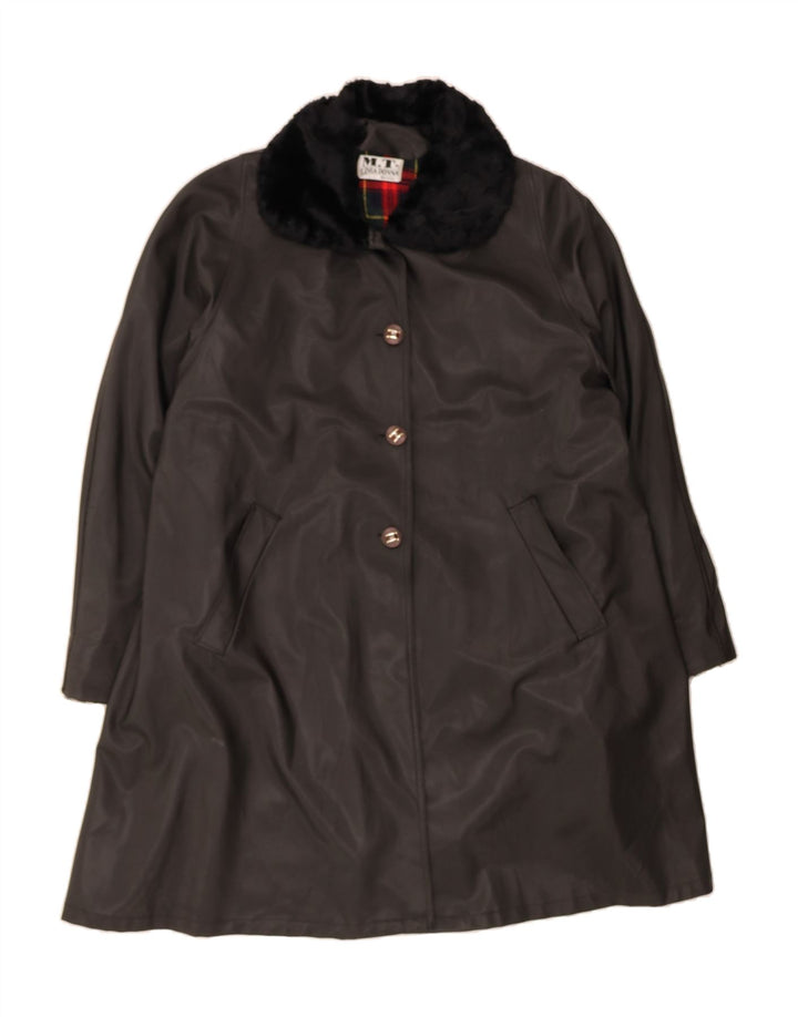LINEA DONNA Womens Overcoat UK 18 XL Black Vintage Linea Donna and Second-Hand Linea Donna from Messina Hembry 
