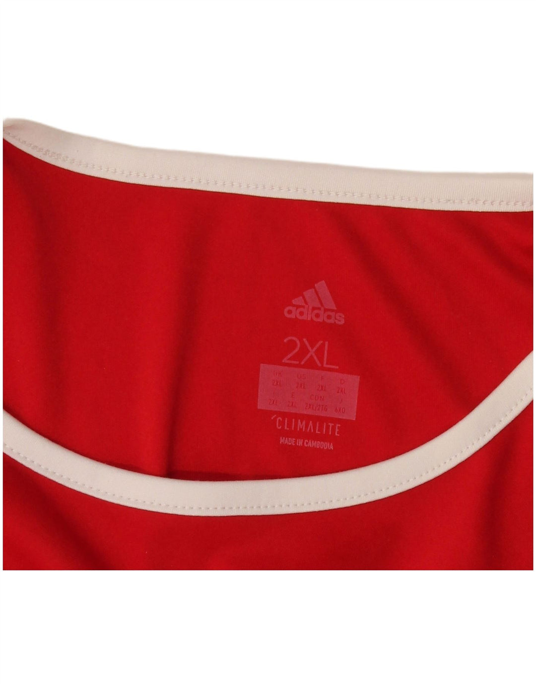 Adidas Mens Climalite T-Shirt Top 2XL Red Colourblock