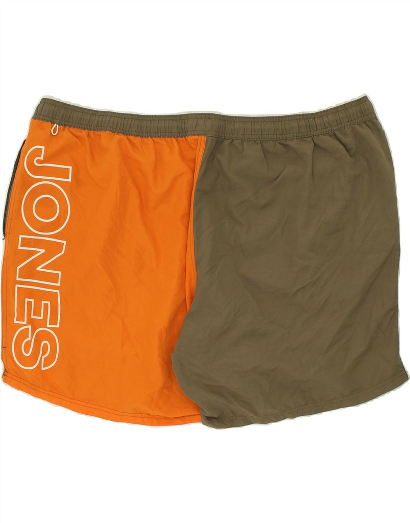 JACK & JONES Mens Graphic Sport Shorts IT 52 XL Khaki Colourblock | Vintage Jack & Jones | Thrift | Second-Hand Jack & Jones | Used Clothing | Messina Hembry 