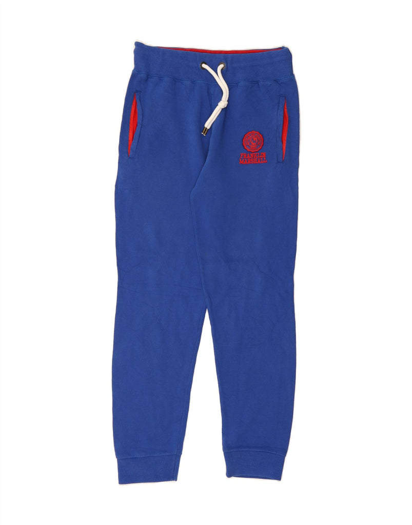FRANKLIN MARSHALL Mens Tracksuit Trousers Joggers Small  Blue Cotton Vintage Franklin Marshall and Second-Hand Franklin Marshall from Messina Hembry 