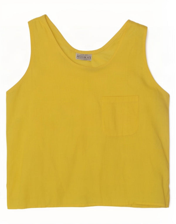 Penny Black Womens Sleeveless Blouse Top UK 16 Large Yellow Linen