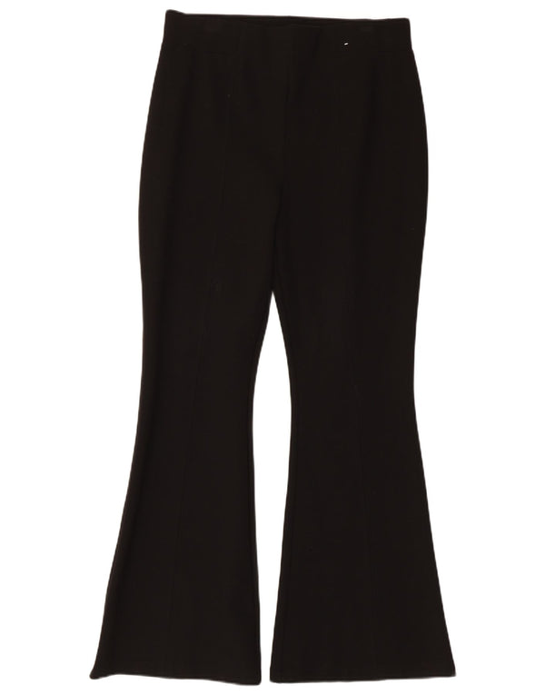 Marks & Spencer Womens Flare Casual Trousers UK 12 Medium W30 L28 Black