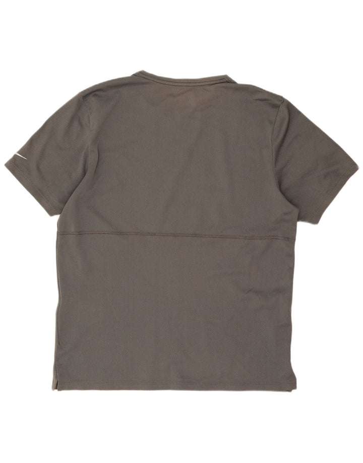 Nike Mens Dri Fit Graphic T-Shirt Top Medium Grey Polyester