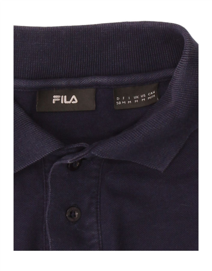 FILA Mens Polo Shirt Medium Navy Blue Cotton Vintage Fila and Second-Hand Fila from Messina Hembry 