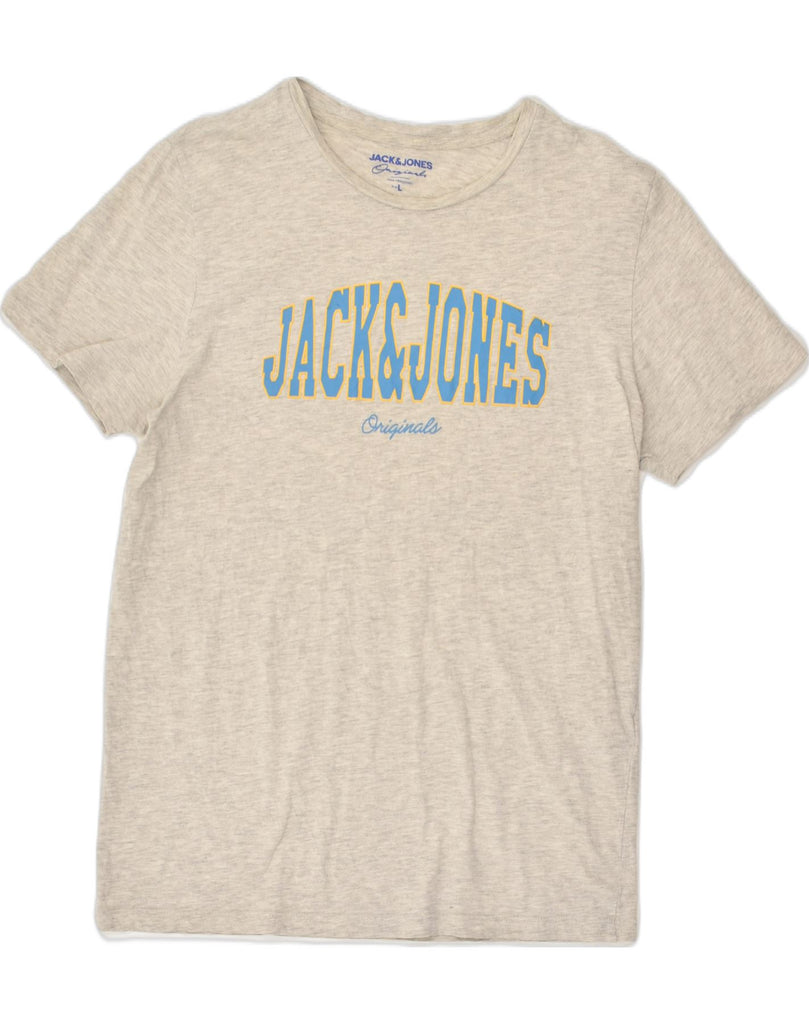 JACK & JONES Mens Graphic T-Shirt Top Large Grey Cotton | Vintage Jack & Jones | Thrift | Second-Hand Jack & Jones | Used Clothing | Messina Hembry 