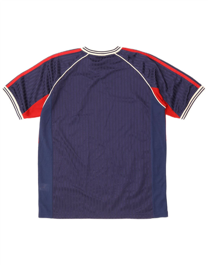 Lotto Mens T-Shirt Top Medium Navy Blue Colourblock Polyester