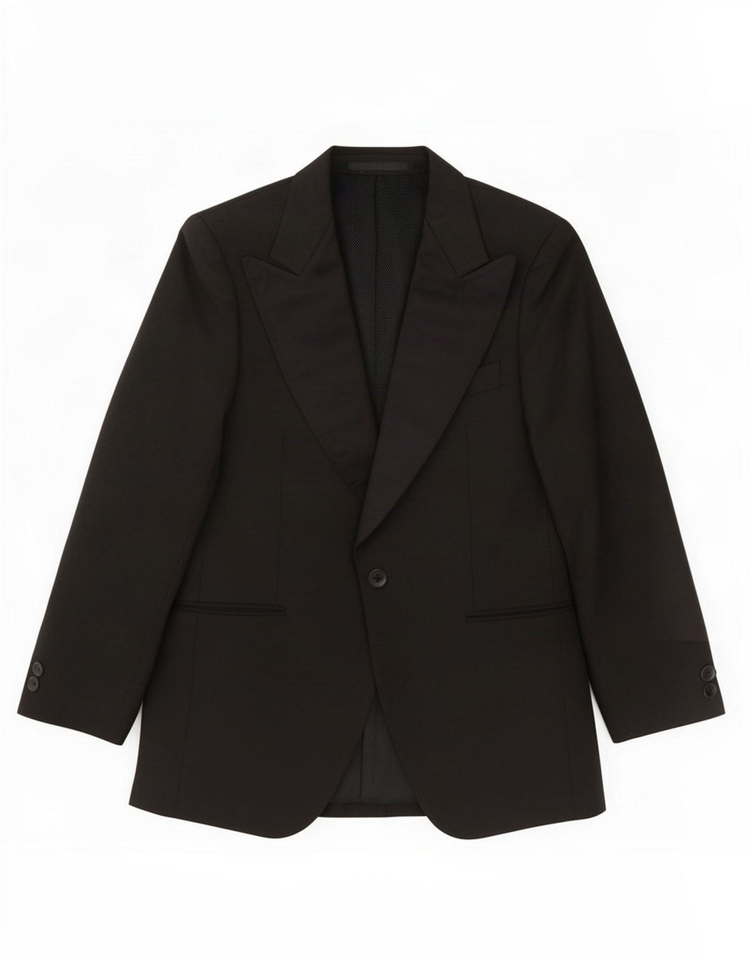 Junge Mode Mens 1 Button Blazer Jacket IT 50 Large Black Polyester