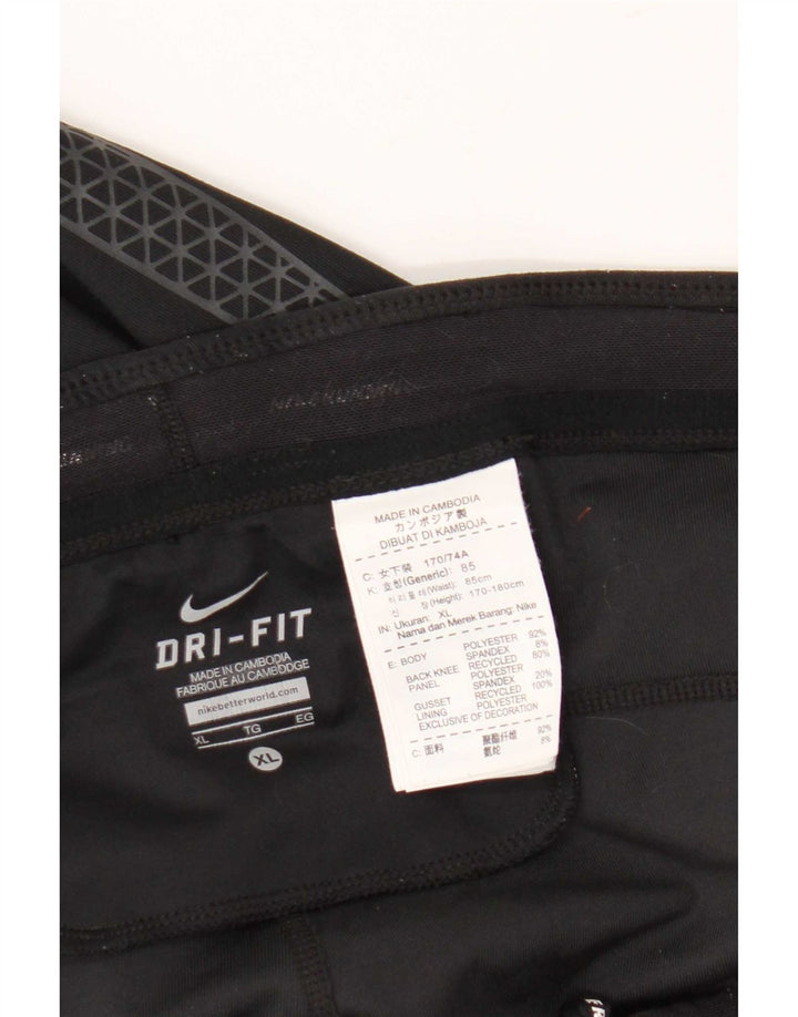 Nike Womens Dri Fit Capri Leggings XL Black Polyester Sports