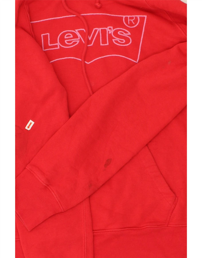 LEVI'S Mens Graphic Hoodie Jumper Small Red Cotton | Vintage Levi's | Thrift | Second-Hand Levi's | Used Clothing | Messina Hembry 