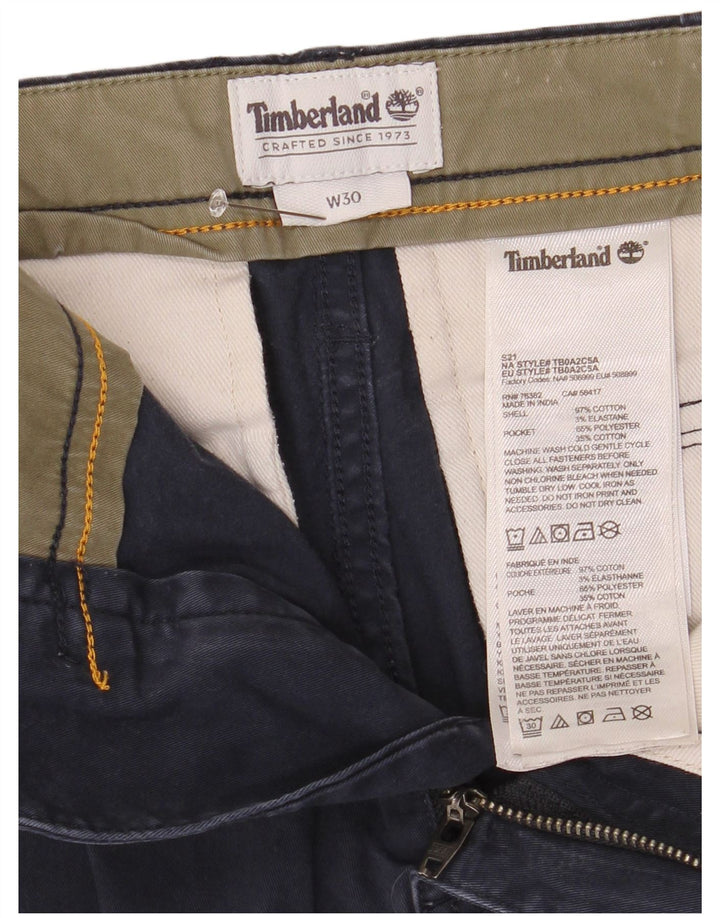 Timberland Mens Cargo Shorts W30 Medium Navy Blue Cotton