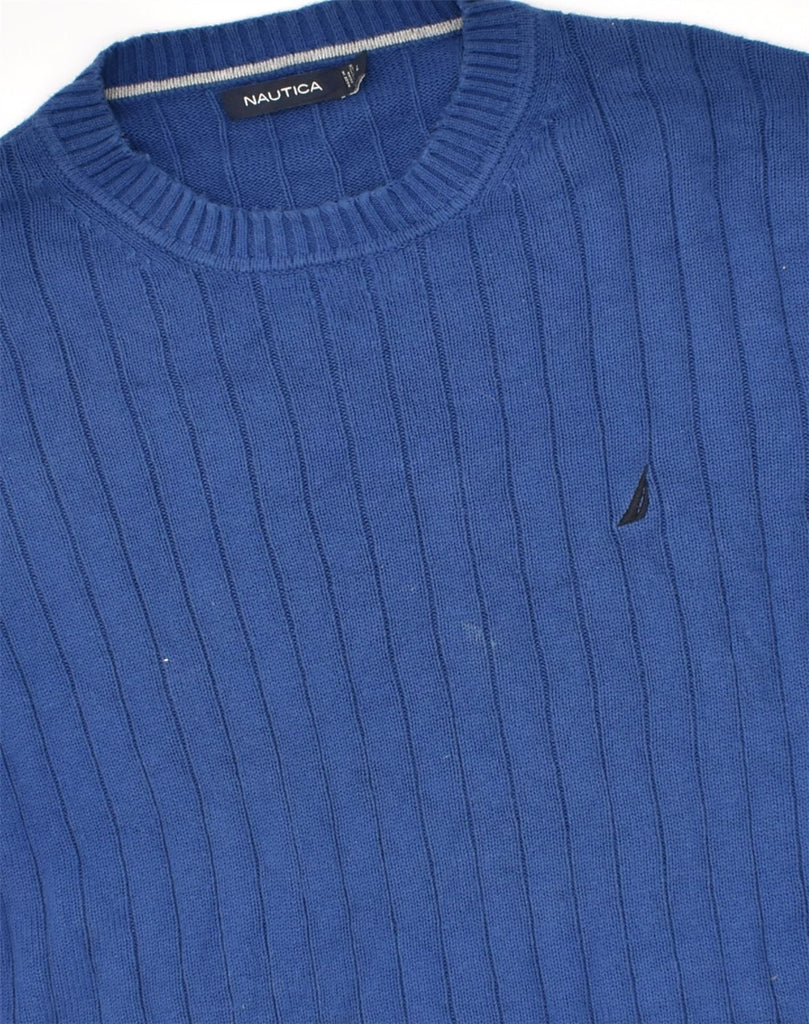 NAUTICA Mens Crew Neck Jumper Sweater Large Blue Cotton | Vintage Nautica | Thrift | Second-Hand Nautica | Used Clothing | Messina Hembry 