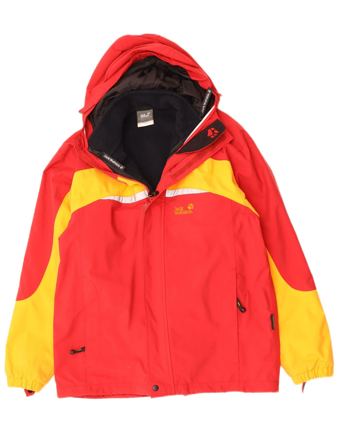 Jack Wolfskin Boys Graphic Windbreaker Jacket 15-16 Years Red Colourblock