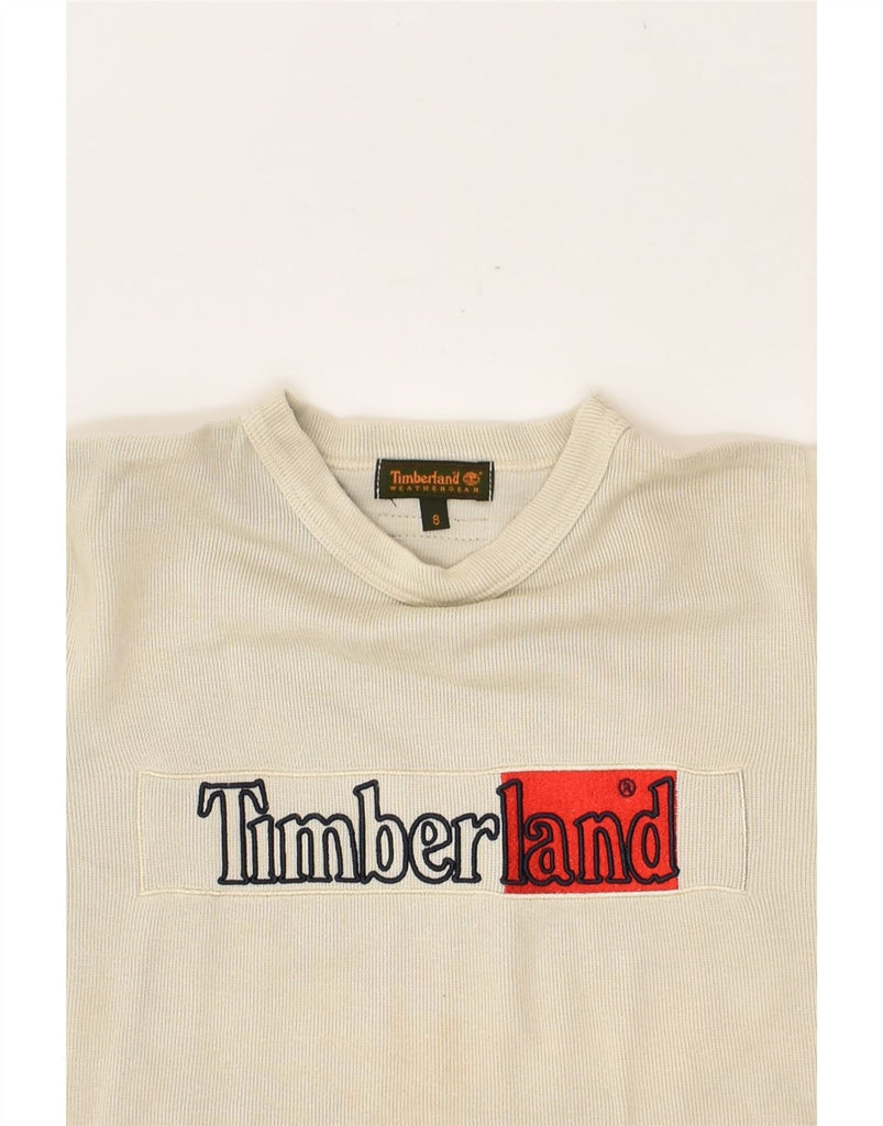 TIMBERLAND Boys Graphic Top Long Sleeve 7-8 Years Grey Cotton | Vintage Timberland | Thrift | Second-Hand Timberland | Used Clothing | Messina Hembry 