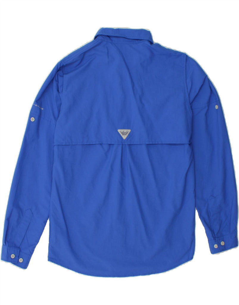 COLUMBIA Boys Shirt 12-13 Years Large Blue Nylon Vintage Columbia and Second-Hand Columbia from Messina Hembry 