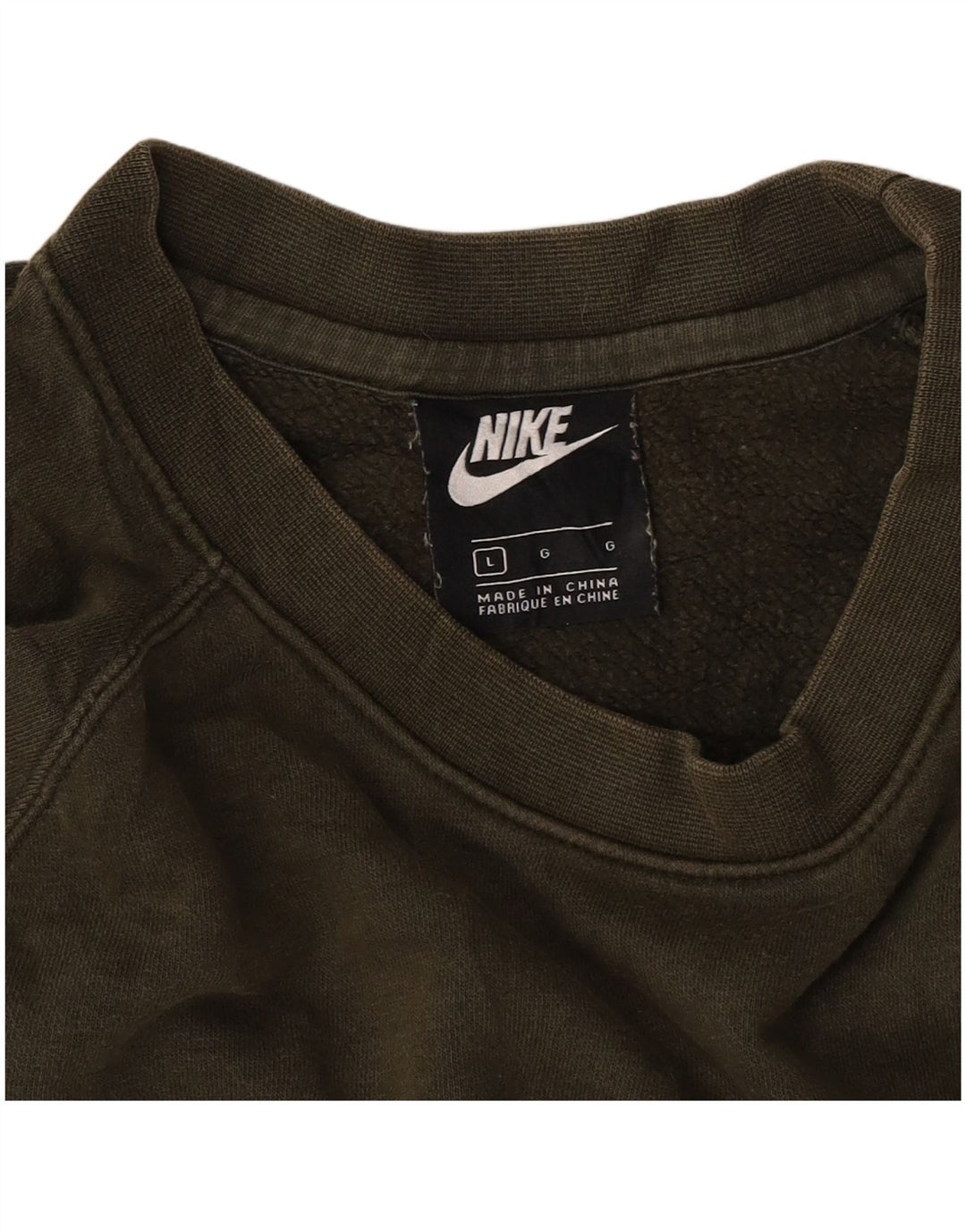 Nike Mens Graphic Sweatshirt Jumper Large Khaki Colourblock