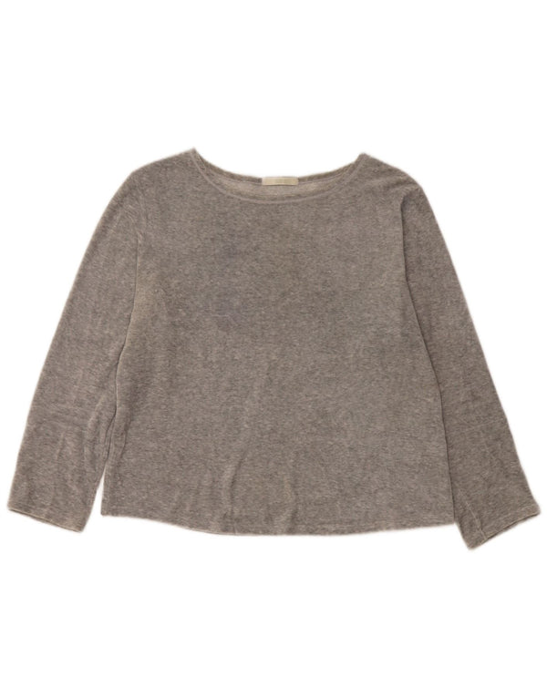 Marks & Spencer Womens Top Long Sleeve UK 14 Large  Grey Polyester