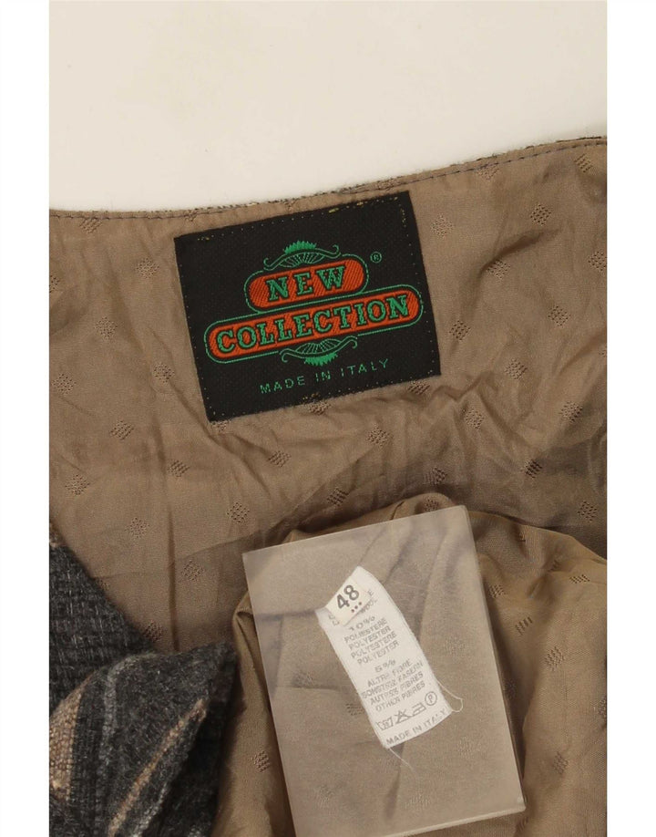 New Collection Mens Suede Jacket IT 48 Medium Grey Striped Polyester