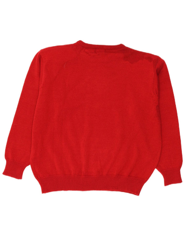 Julietta Womens Crew Neck Jumper Sweater UK 24 4XL Red Floral Polyacrylic