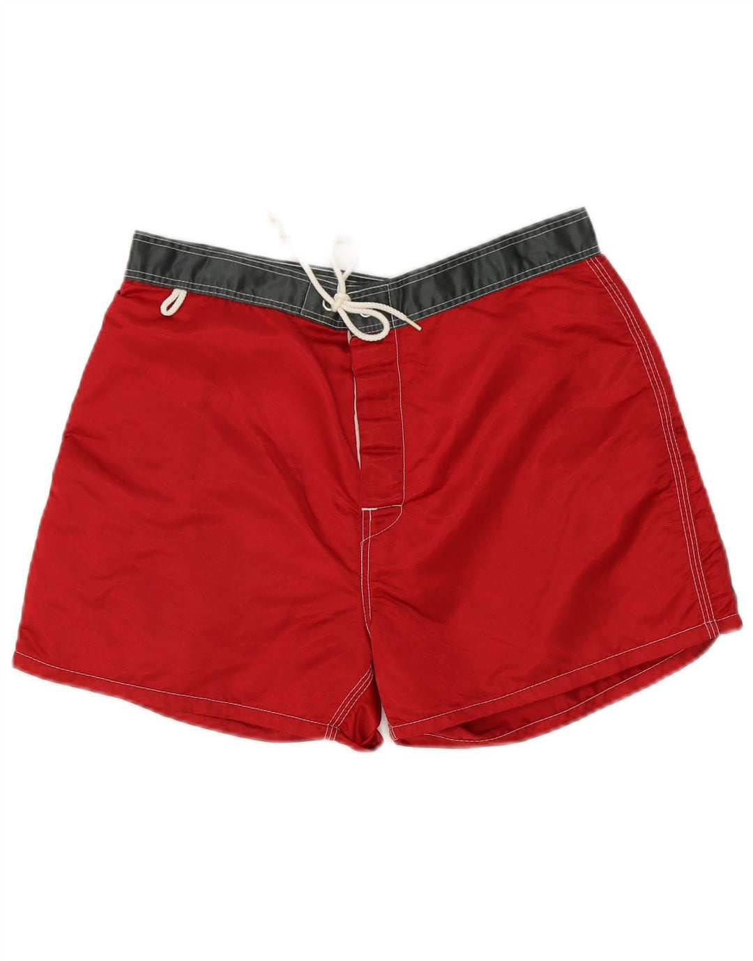 Sundek Mens Graphic Swimming Shorts Medium  Red Striped Nylon