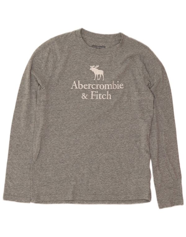 Abercrombie & Fitch Boys Graphic Top Long Sleeve 11-12 Years Grey Flecked