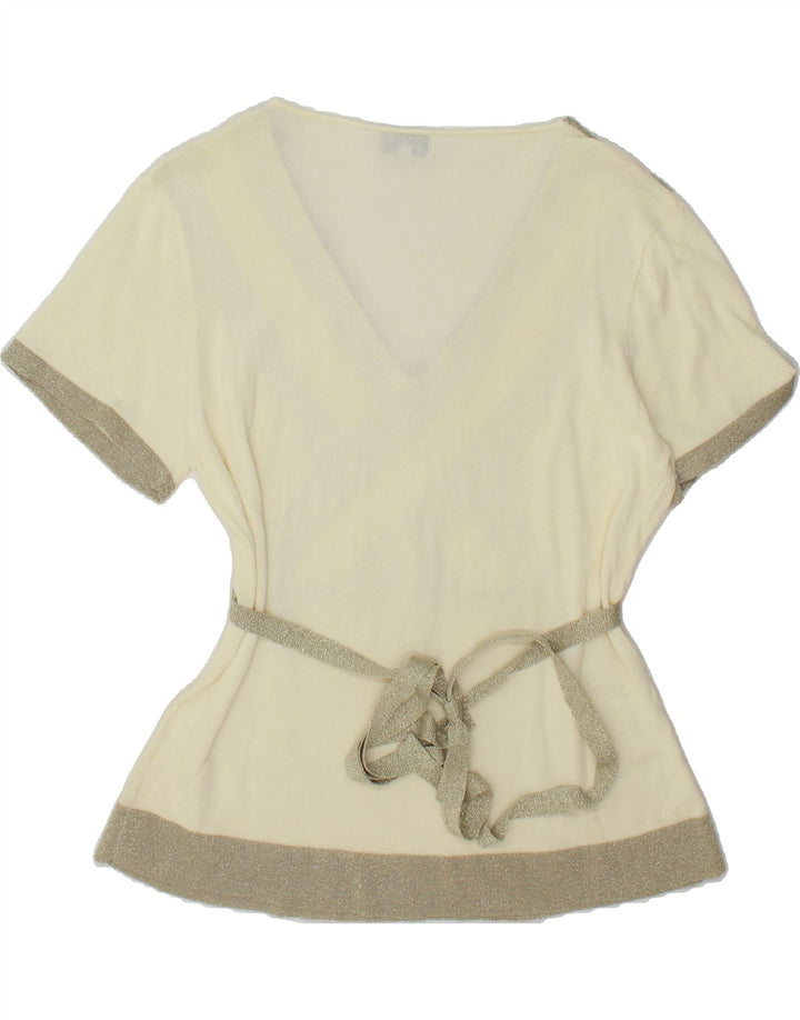 VINTAGE Womens Blouse Top IT 50 XL Off White Vintage Vintage and Second-Hand Vintage from Messina Hembry 