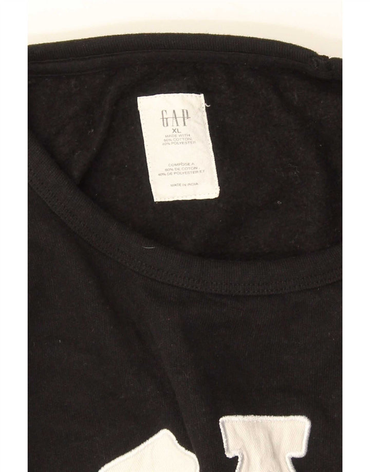 Gap Mens Graphic Sweatshirt Jumper XL Black Cotton