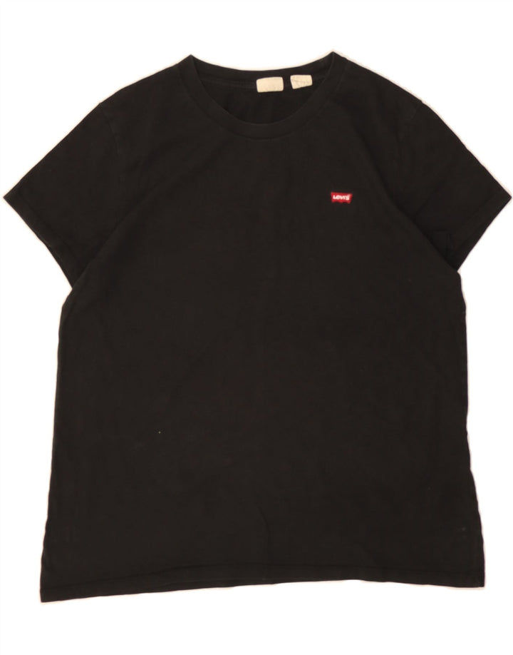 LEVI'S Womens T-Shirt Top UK 16 Large Black Cotton Vintage Levi's and Second-Hand Levi's from Messina Hembry 