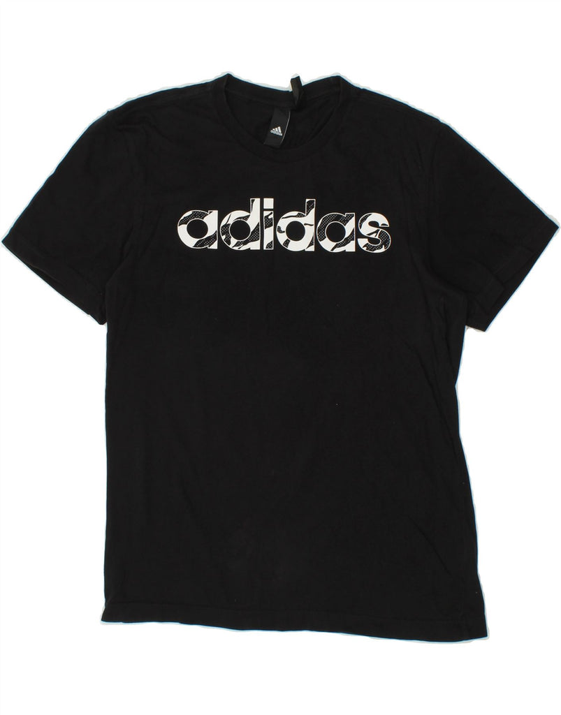 ADIDAS Mens Graphic T-Shirt Top Small Black Vintage Adidas and Second-Hand Adidas from Messina Hembry 