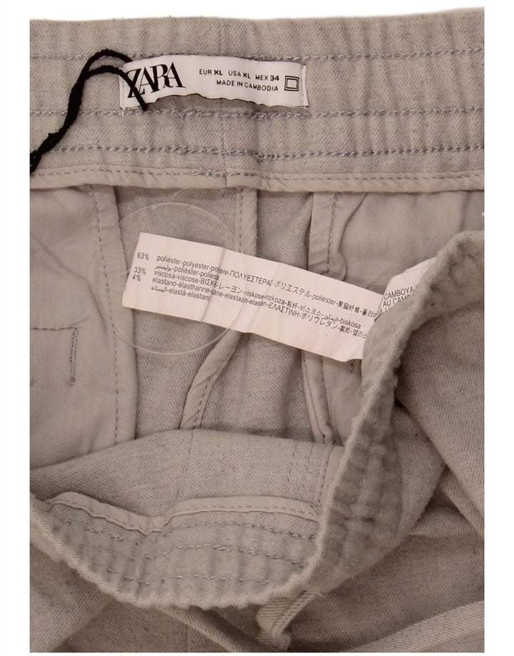 ZARA Mens Tracksuit Trousers XL Grey Polyester