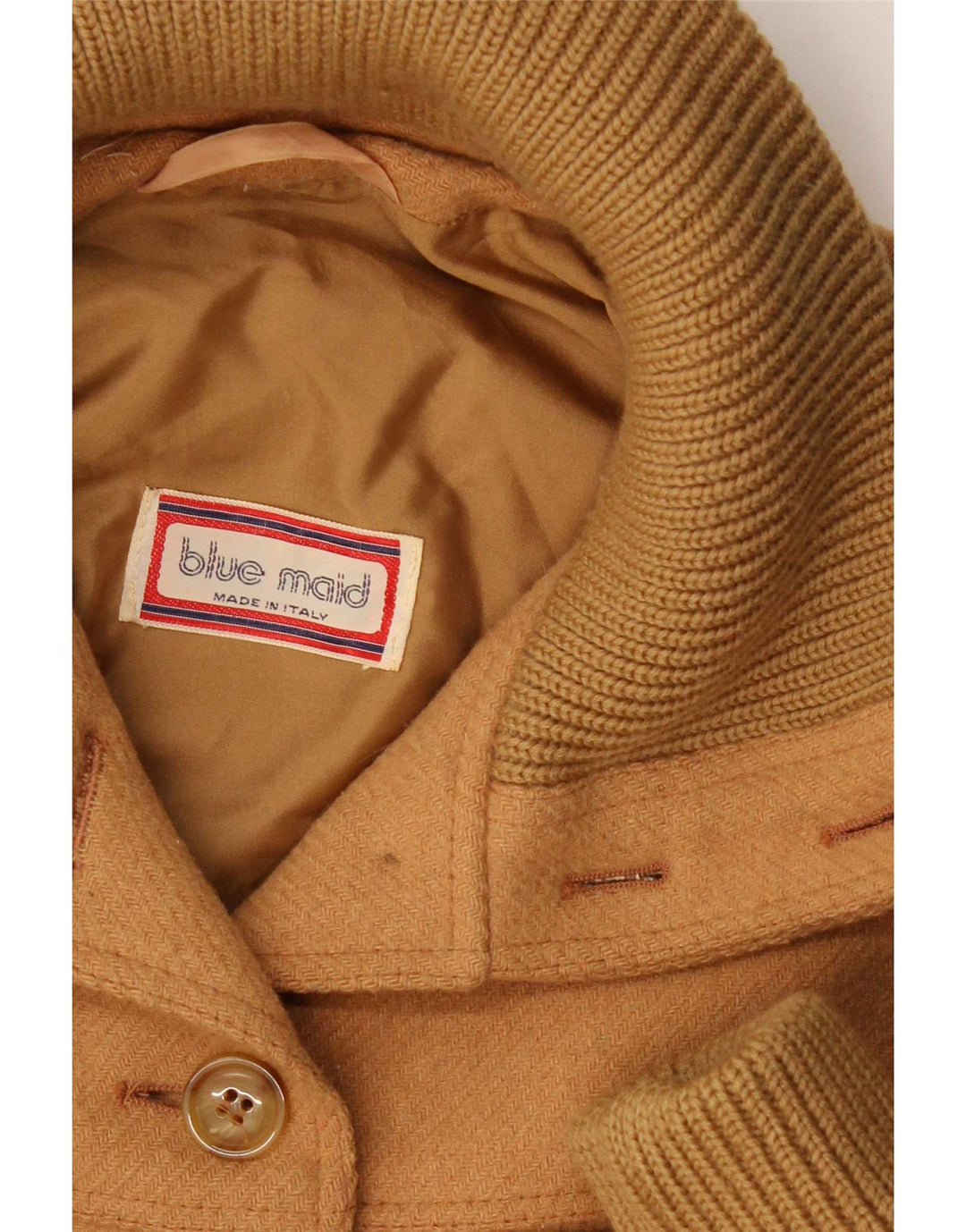 Vintage Womens Overcoat UK 14 Medium Beige Wool