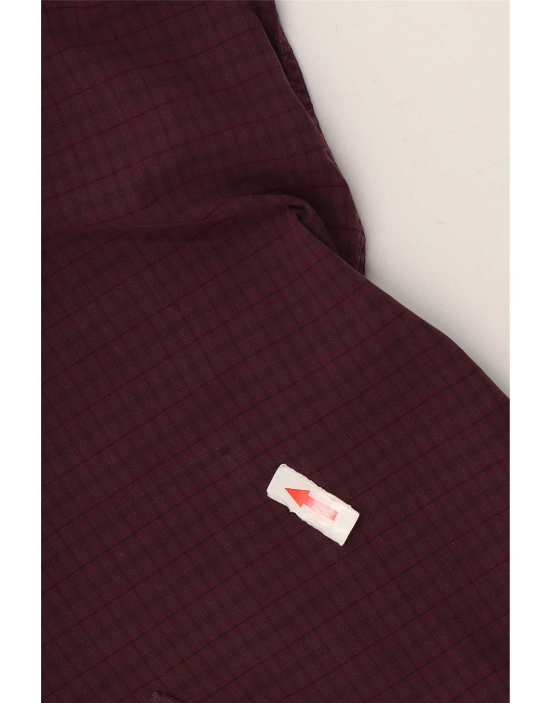 Calvin Klein Mens Shirt Medium Burgundy Gingham Cotton