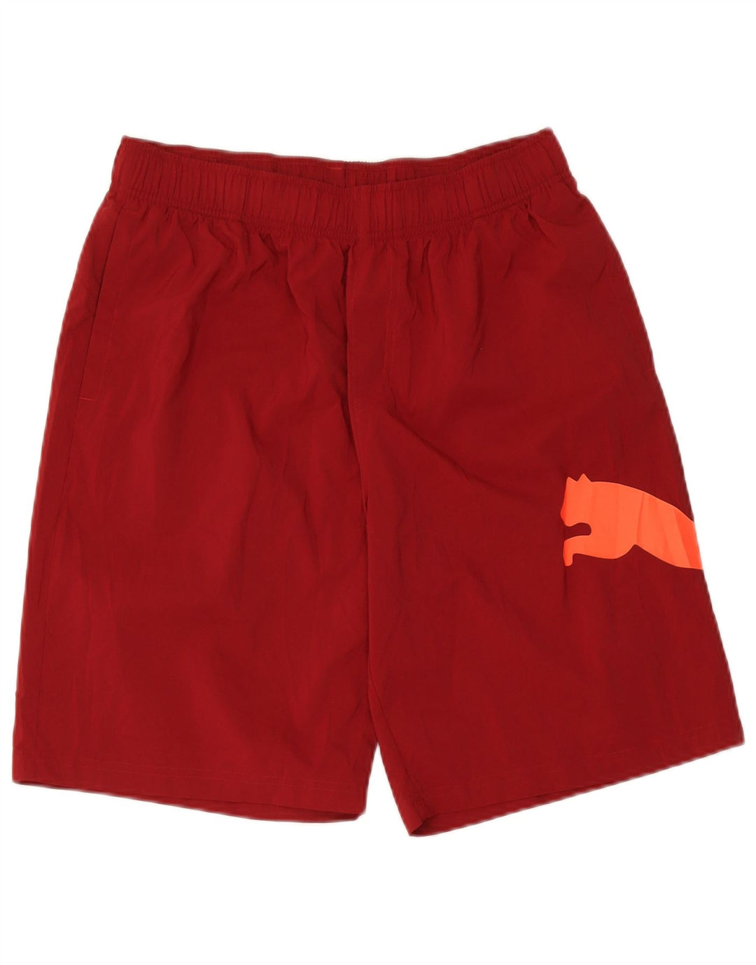 Puma Mens Graphic Sport Shorts Large Burgundy Polyester