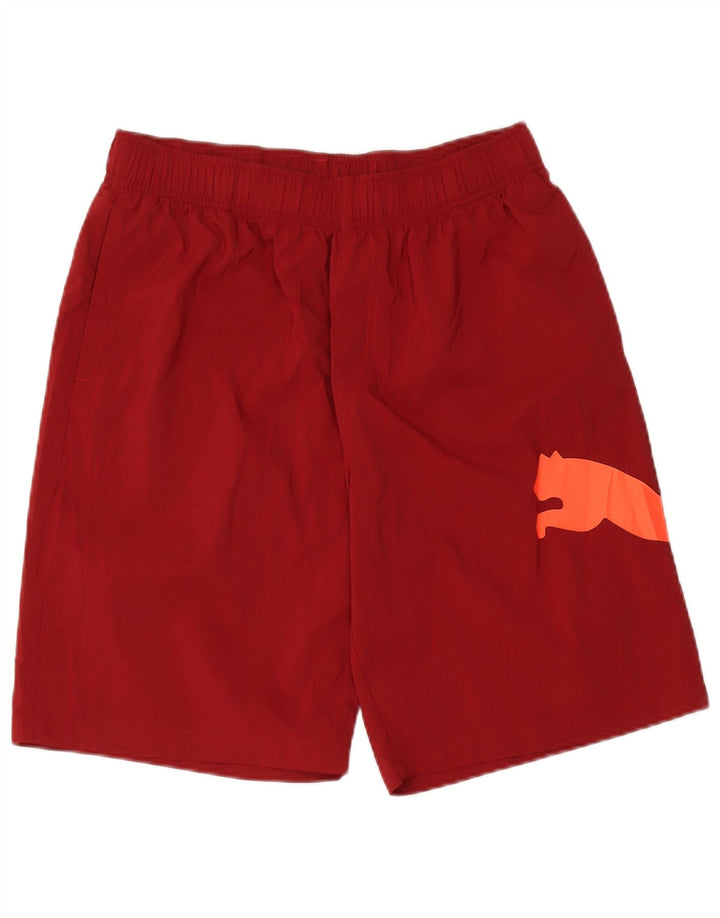 Puma Mens Graphic Sport Shorts Large Burgundy Polyester