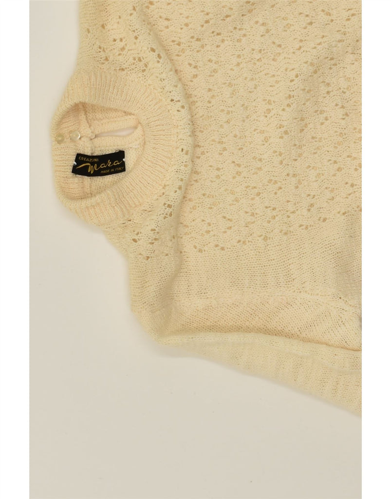 VINTAGE Womens Turtle Neck Jumper Sweater  UK 12 Medium Beige | Vintage Vintage | Thrift | Second-Hand Vintage | Used Clothing | Messina Hembry 