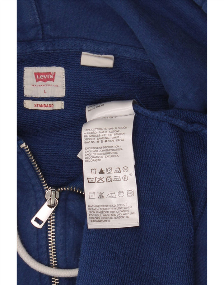 Levi's Mens Standard Zip Hoodie Sweater Large Blue Cotton