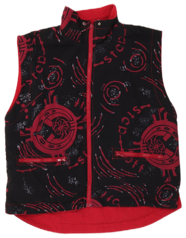 Vintage Girls Graphic Reversible Gilet 13-14 Years Navy Blue Geometric