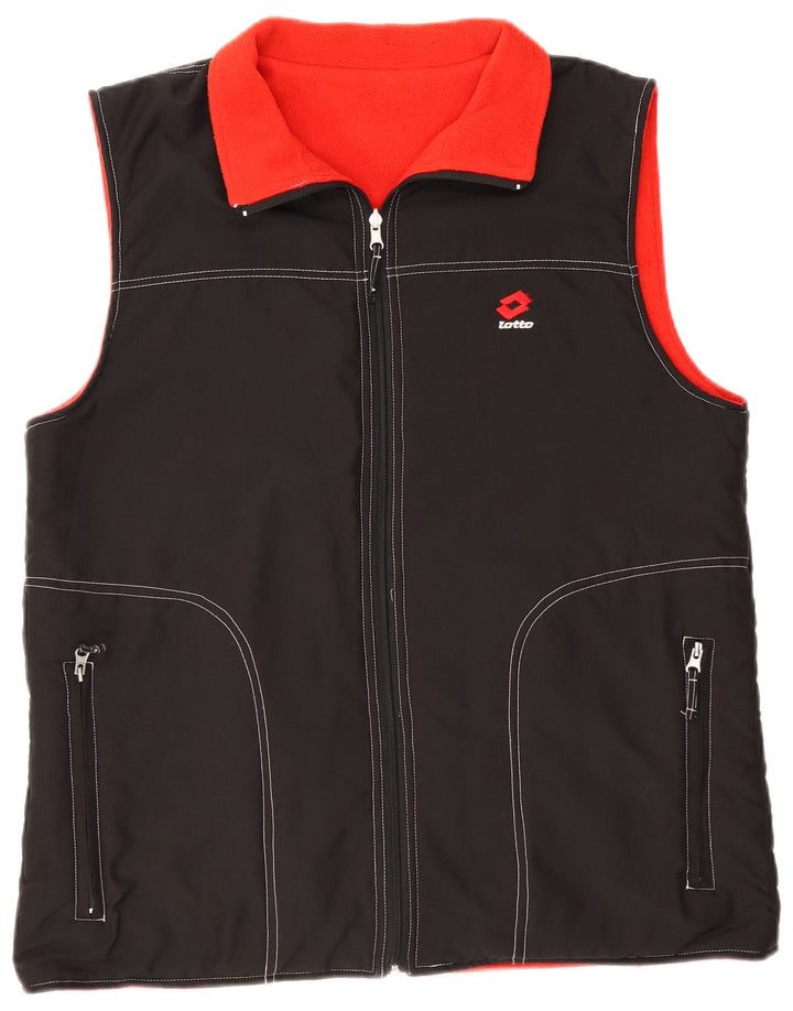 Lotto Mens Reversible Gilet UK 40 Large Black Colourblock