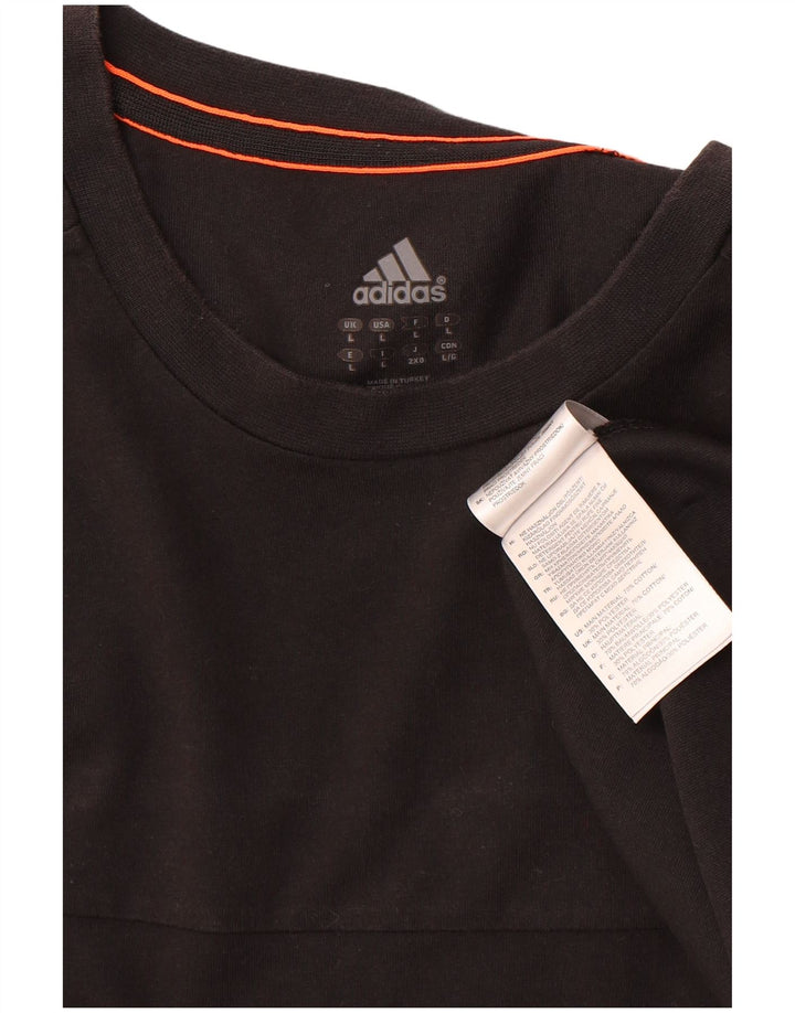 ADIDAS Mens Climalite T-Shirt Top Large Black Cotton