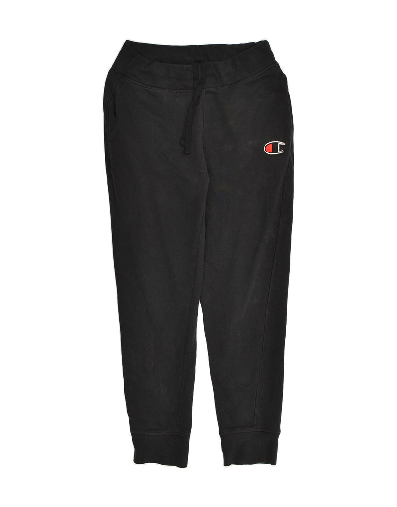 CHAMPION Womens Tracksuit Trousers Joggers UK 12 Medium Black Cotton | Vintage Champion | Thrift | Second-Hand Champion | Used Clothing | Messina Hembry 