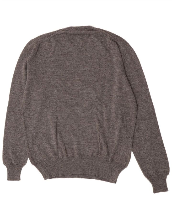 Rodrigo Mens Crew Neck Jumper Sweater IT 52 Large Grey Virgin Wool