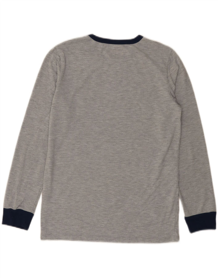 Eddie Bauer Boys Graphic Top Long Sleeve 10-11 Years Medium Grey Flecked
