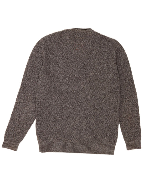 Barbour Mens Crew Neck Jumper Sweater Small Grey Wool