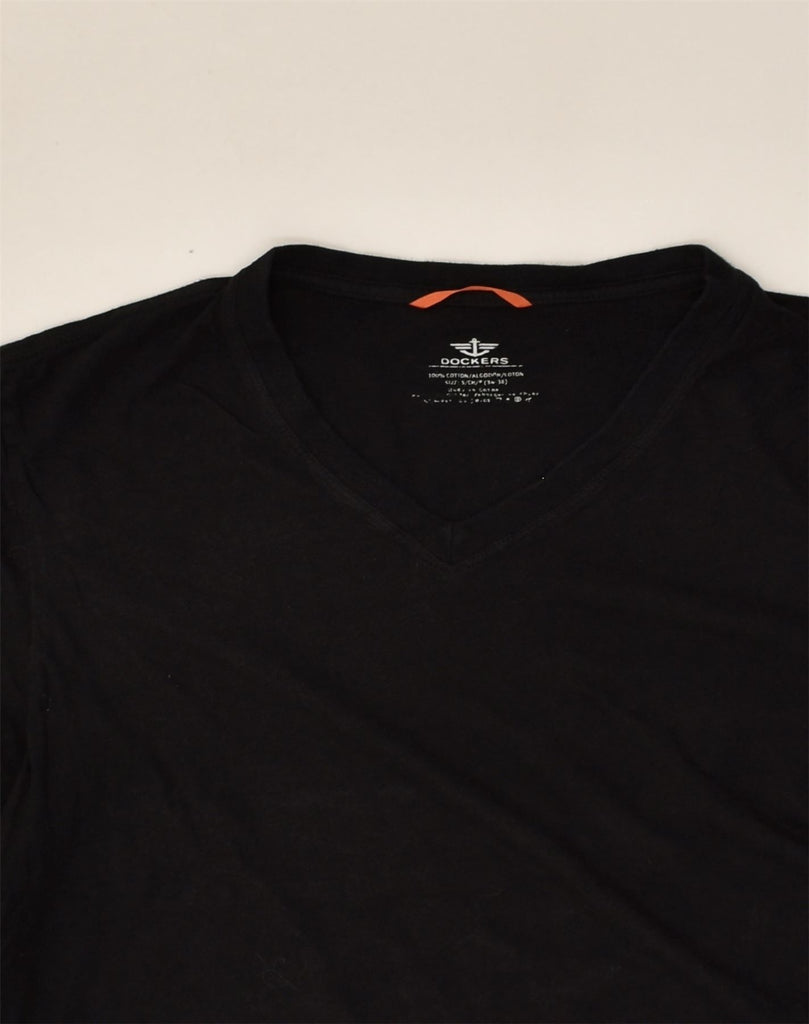 DOCKERS Mens T-Shirt Top Small Black Cotton | Vintage Dockers | Thrift | Second-Hand Dockers | Used Clothing | Messina Hembry 