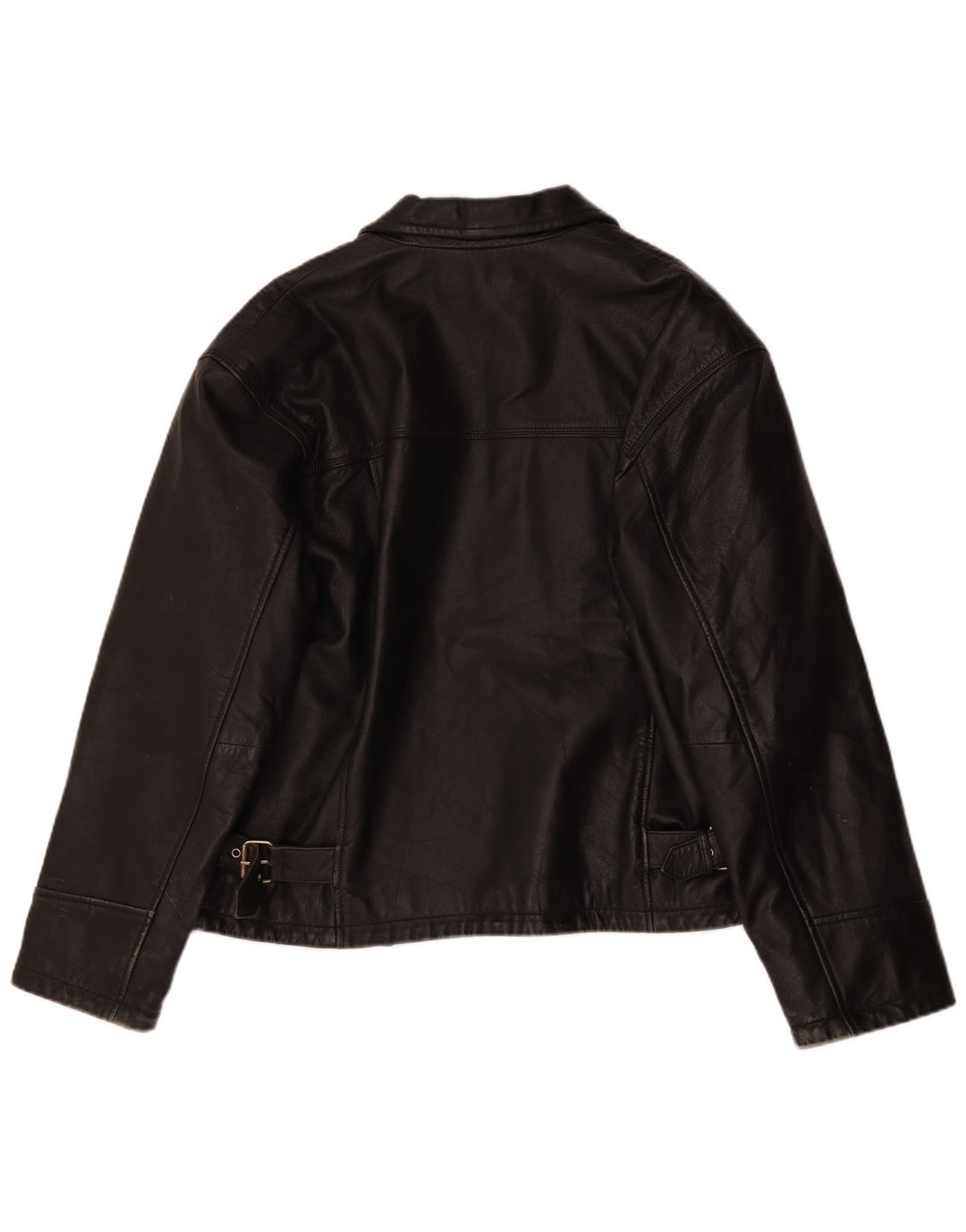 Vintage Mens Leather Jacket IT 54 XL Black