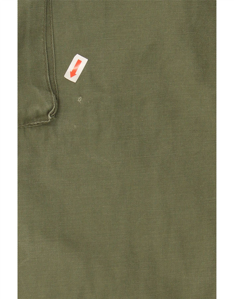 VINTAGE Mens Straight Cargo Cropped Trousers W34 L26 Green Cotton Vintage Vintage and Second-Hand Vintage from Messina Hembry 
