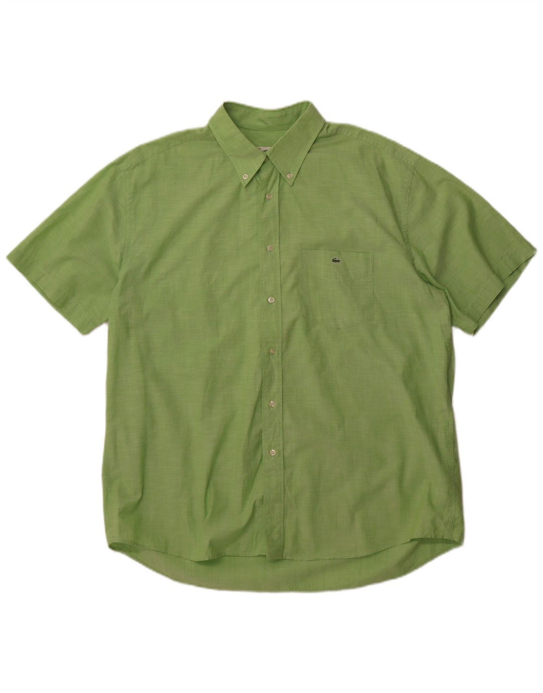 Lacoste Mens Short Sleeve Shirt Size 44 XL Green Cotton