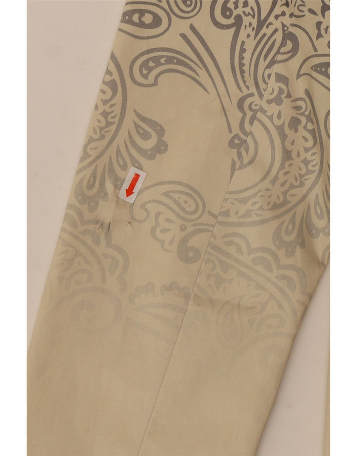 Desigual Womens Overcoat EU 40 Medium White Paisley Cotton