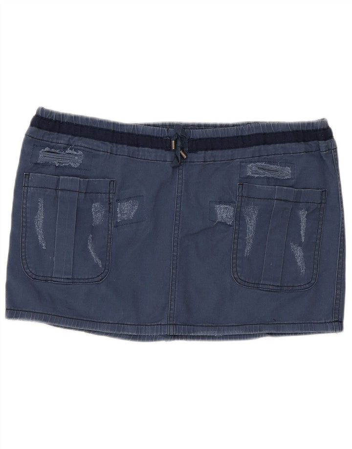 Benetton Womens Mini Skirt IT 44 Medium W34 Navy Blue Cotton