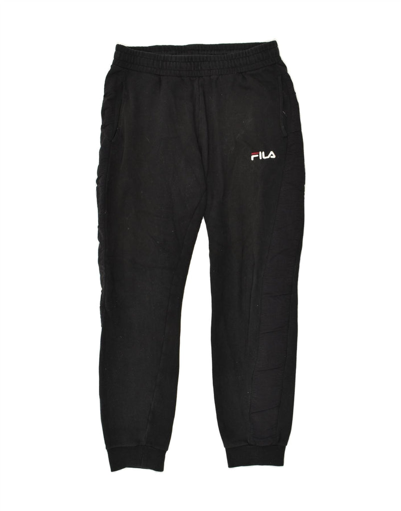 FILA Mens Tracksuit Trousers Joggers Small Black Cotton | Vintage Fila | Thrift | Second-Hand Fila | Used Clothing | Messina Hembry 